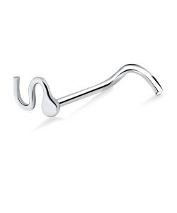 Snake Silver Curved Nose Stud NSKB-720